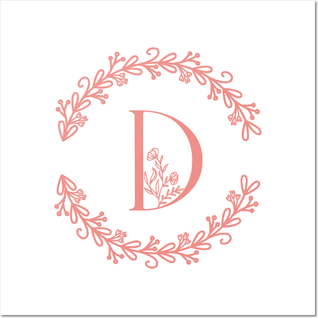 Pink Monogram- Letter D Wall Art by RosegoldDreams